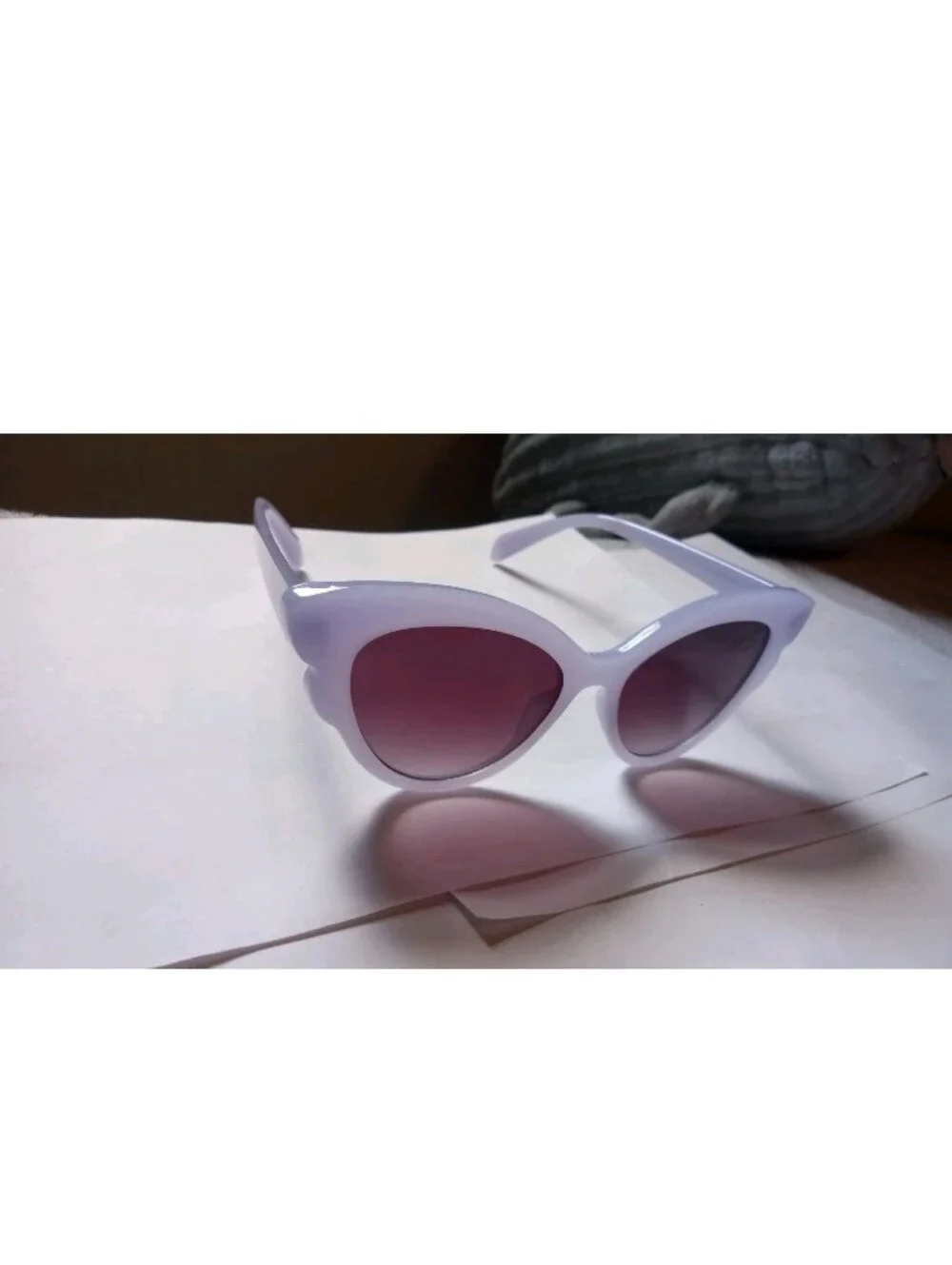 Women's Purple Cat Eye Sunglasses Plastic Frame Gradient Tinted Purple Lenses